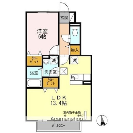 パストラル[1LDK/46.26m2]の間取図