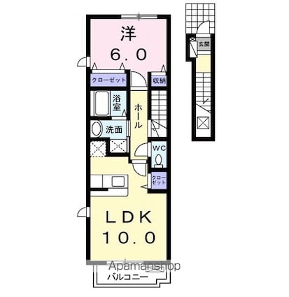 グレイスガーデン[1LDK/42.8m2]の間取図