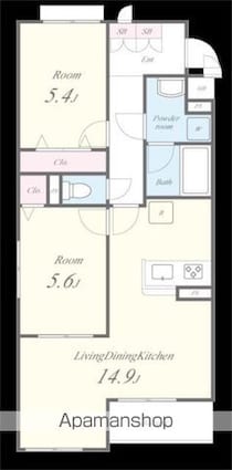 ベル　フルール[2LDK/59.73m2]の間取図