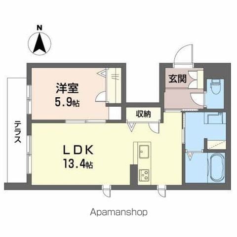 和歌山市西紺屋町のマンションの間取り