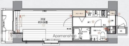 グランパークＮ．東京[1K/26.28m2]の間取図