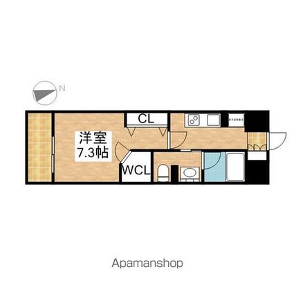 フレールコート東別院[1K/28.58m2]の間取図