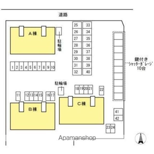 香川県高松市円座町[2DK/45.81m2]の配置図