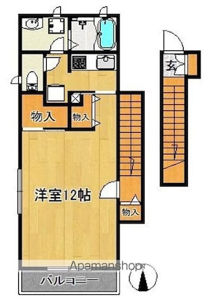 パルタージュ[1K/43.5m2]の間取図