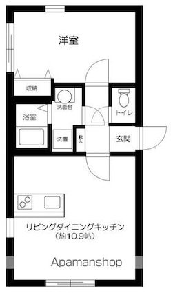 東京都中野区大和町１丁目[1LDK/37.42m2]の間取図