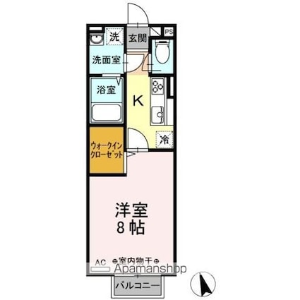 ラグナタウン西城　Ａ[1K/29.17m2]の間取図