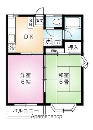 カーサグラツィア[2DK/34.7m2]の間取図