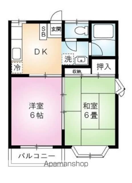 カーサグラツィア[2DK/34.7m2]の間取図