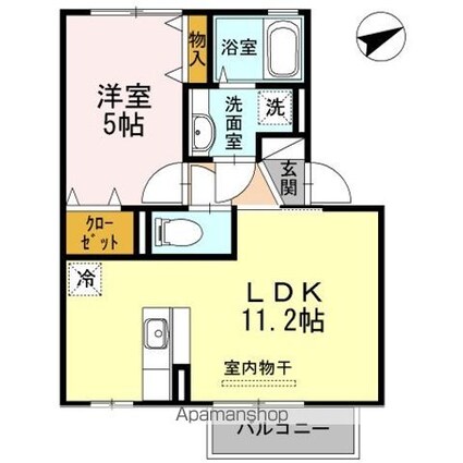 エル　パティオⅡ[1LDK/38.55m2]の間取図