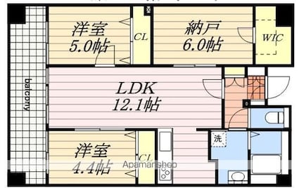 クレアールフレスカ[2LDK/71.47m2]の間取図