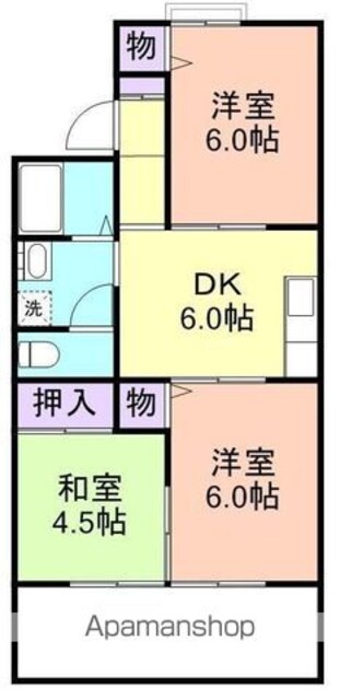 和歌山県和歌山市園部[3DK/48.1m2]の間取図