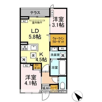 （仮）ＤーＲＯＯＭ白鳥４丁目[2LDK/42.97m2]の内装3