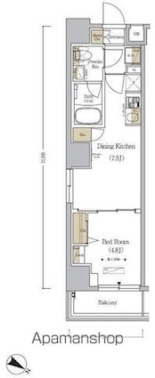 アーバネックス日本橋人形町[1DK/29.93m2]の間取図