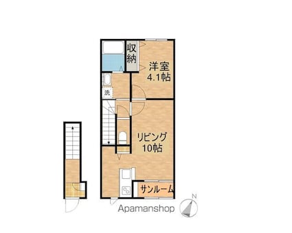 ヴィア　アヴァンティ２号棟[1LDK/41.51m2]の間取図