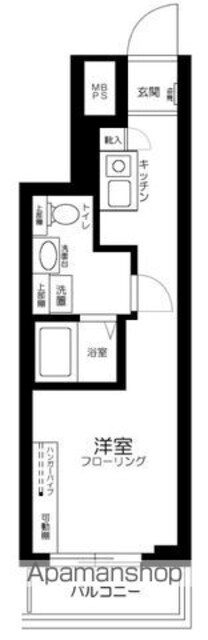 扶桑ハイツ四谷[1K/20.06m2]の間取図