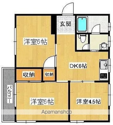 昭和ビル[3DK/61.22m2]の間取図