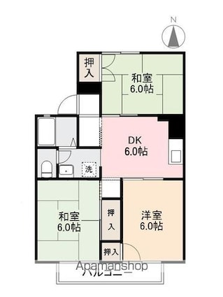 サンコーポ今里[3DK/53.46m2]の間取図