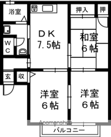 セジュール ケイエムの間取り写真