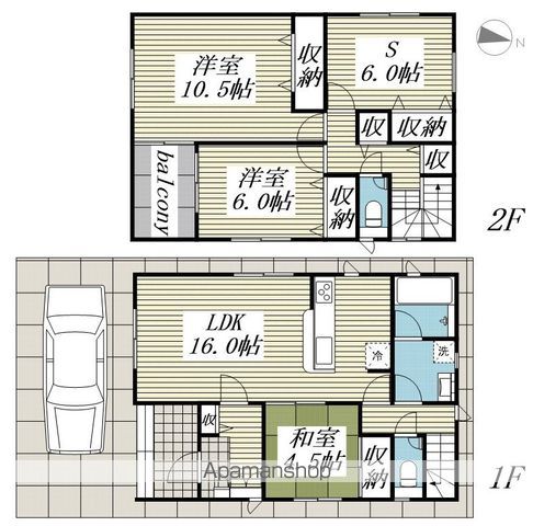 【クレイドルガーデン川越市岸町第１１　８号棟の間取り】