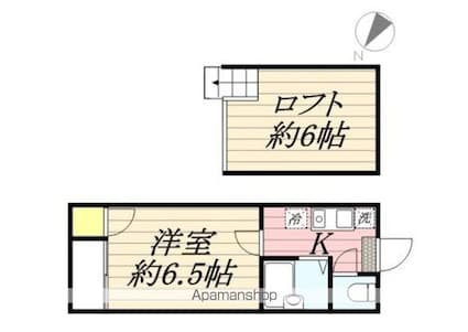 メゾネットＹ＆ＡⅡ[1K/18.31m2]の間取図