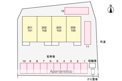 レジデンス福園[1LDK/46.49m2]の配置図