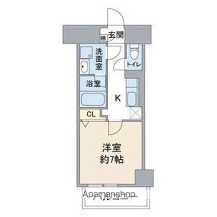 コートバスク[1K/27m2]の間取図