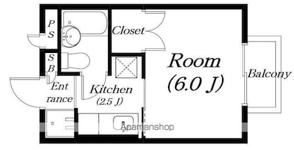 滋賀県大津市三井寺町[1R/20m2]の間取図