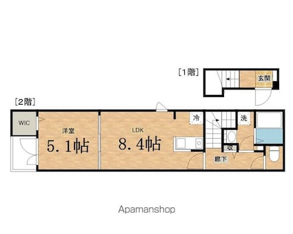 サンフィールド[1LDK/38.81m2]の間取図