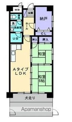 香川県高松市木太町[2SLDK/60.05m2]の間取図