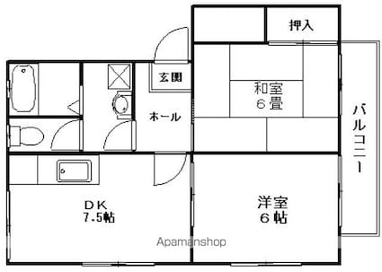 レストハイツ[2DK/44.22m2]の間取図