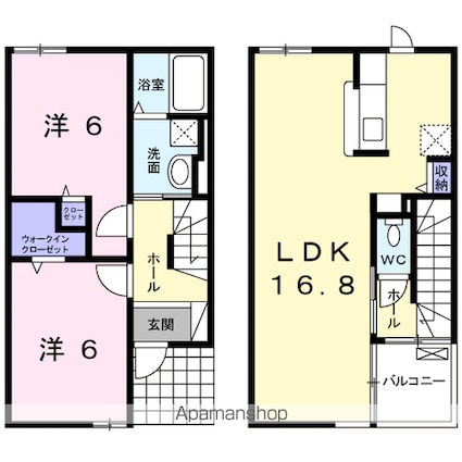 メゾンノア　Ｃ[2LDK/67.9m2]の間取図