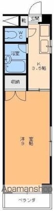 シティーハイツ道後[1K/26.5m2]の間取図