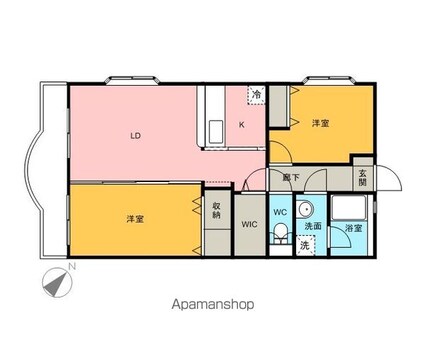 千葉県市川市富浜１丁目[2LDK/56.61m2]の間取図