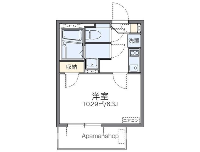 レオネクストラフテル西台[1K/20.49m2]の間取図
