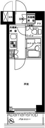 ルーブル大森山王[1K/20.69m2]の間取図