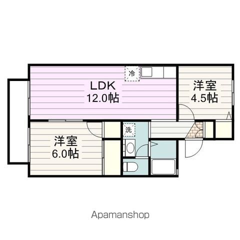 千葉市若葉区若松町のアパートの間取り