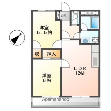 エスポワール２１[2LDK/51m2]の間取図