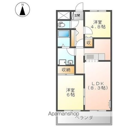 ステラ[2LDK/49.5m2]の間取図