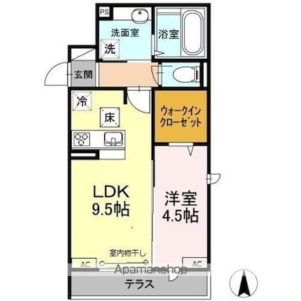 リクライン[1LDK/38.52m2]の間取図