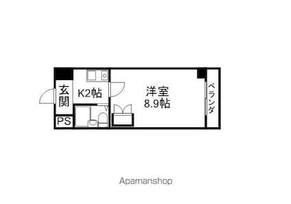野路一番館[1K/22.4m2]の間取図