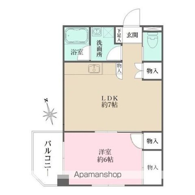 ピュアハウス経堂[1LDK/35.25m2]の間取図