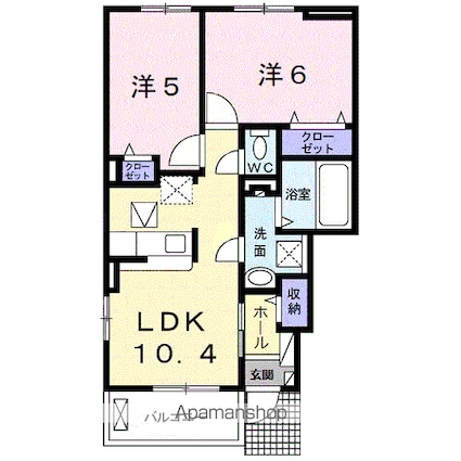 サン　ベル　Ⅲ[2LDK/49.6m2]の間取図