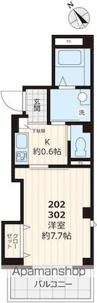 カーサ　シンセラ　オグ[1K/27.56m2]の間取図