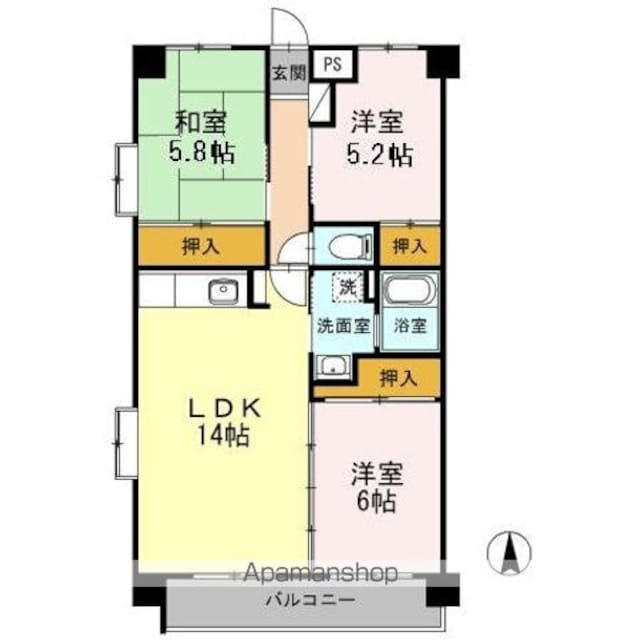 フォレストＹ’ｓ[3LDK/69.3m2]の間取図