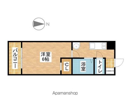 メゾン山本[1K/20.9m2]の間取図