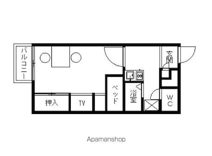 レオパレスツインズ[1K/22.7m2]の間取図