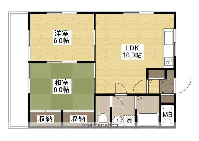 ひらいちビル３[2LDK/50m2]の間取図