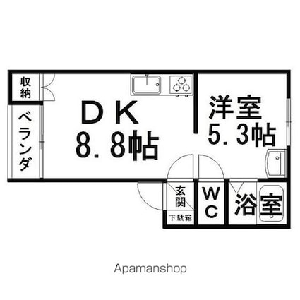 中ノ島センターパーク３番館[1DK/28.35m2]の間取図