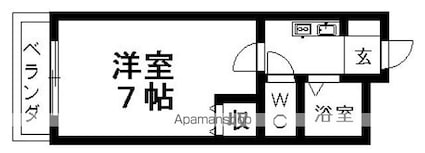 サンライズＦ＆Ｍ[1K/22.8m2]の間取図