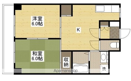 広島県広島市中区国泰寺町１丁目[2K/44.28m2]の間取図